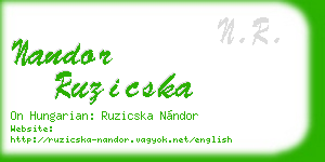 nandor ruzicska business card